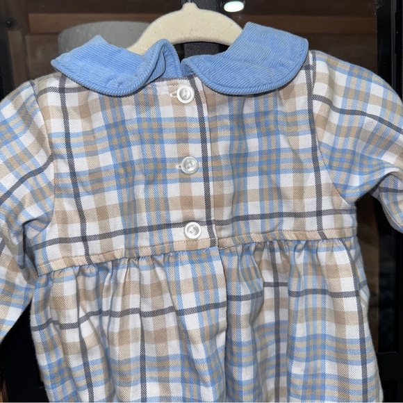 Stitchy Fish plaid bubble romper peter pan corduroy baby girl long sleeve ruffle - Picture 7 of 7